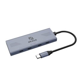   AKASA USB Akasa Type-C 4-In-1 USB-C elosztó - 10Gbps - AK-CBCA32-18BK