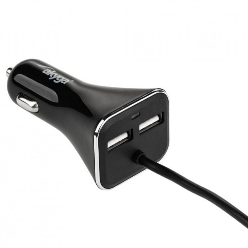 Akyga Autós töltő - AK-CH-10 - 9000mA 4xUSB fekete