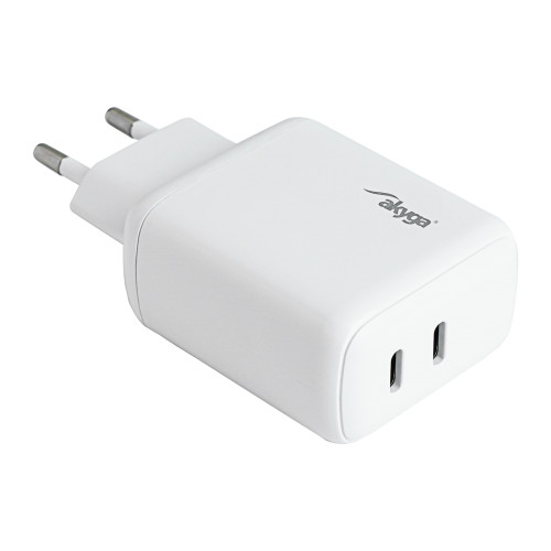 Akyga USB Töltő 2x USB-C PD 5-12V / max. 3A 40W Quick Charge 3.0