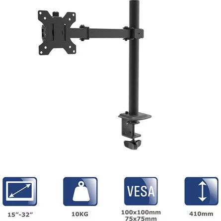 Akyga AK-MB-01 Single Monitor Arm Desk Mount 15"-32" monitor
