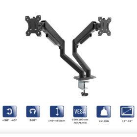   Akyga AK-MB-06 Kettős gázrugós monitorkar AK-MB-06 Dupla asztali tartó VESA 75x7