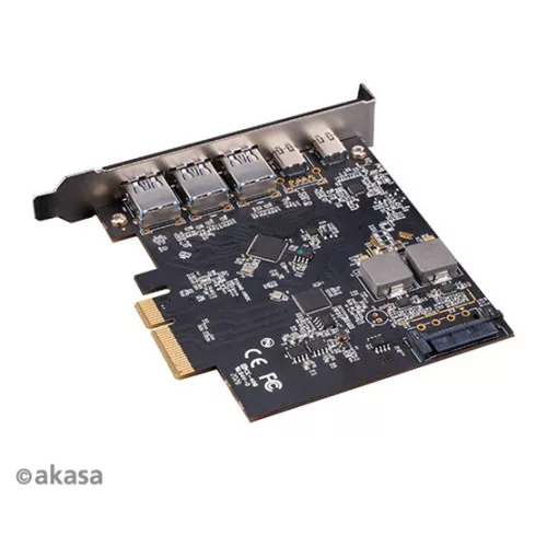 AKASA ADA Akasa - PCI Express Low Profile kártya - USB 3.2 Gen 2 Type-C / Type-A   - AK-PCCU3-09