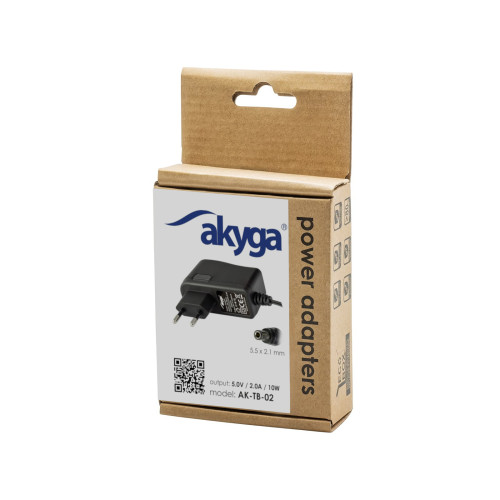 Akyga 5V / 2A 10W 5.5x2.1mm töltő adapter - AK-TB-02