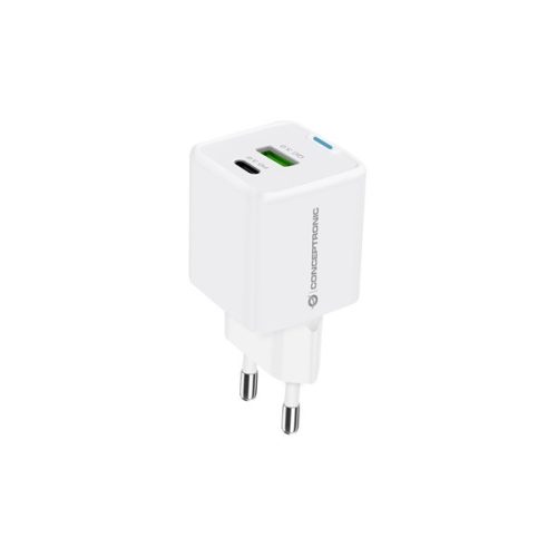 Conceptronic telefon töltő adapter+kábel - ALTHEA16W (USB-C+USB-A, 33W, 3in1 töltő kábel, fehér)