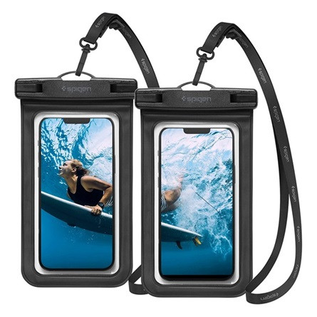 SPIGEN A601 vízhatlan/vízálló tok, AQUA 2db univerzális, 6.8" méret, FEKETE