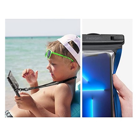 SPIGEN A601 vízhatlan/vízálló tok, AQUA 2db univerzális, 6.8" méret, FEKETE