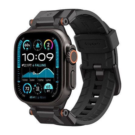 Spigen Apple Watch Series 5 44mm SPIGEN DURAPRO ARMOR pótszíj egyedi méret, fém csat, FEKETE