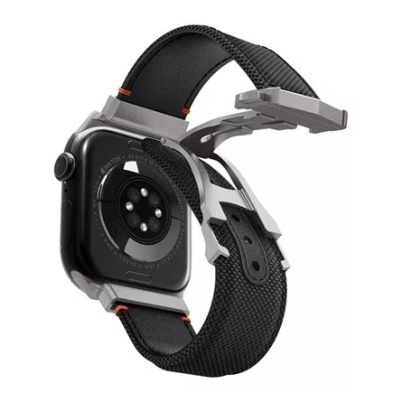 SPIGEN Apple Watch Series 5 44mm SPIGEN CLASSIC FIT pótszíj egyedi méret, pillangó csat, FEKETE