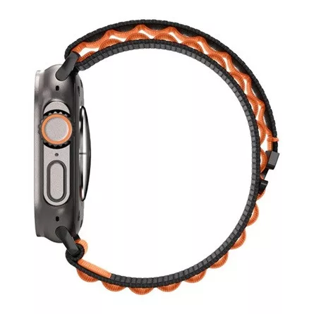 SPIGEN Apple Watch Series 5 44mm SPIGEN WBF1 pótszíj egyedi méret, állítható, FEKETE/NARANCSSÁRGA