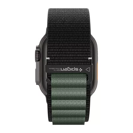 SPIGEN Apple Watch Series 5 44mm SPIGEN WBF1 pótszíj egyedi méret, állítható, FEKETE/SÖTÉTZÖLD