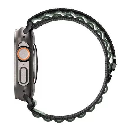 SPIGEN Apple Watch Series 5 44mm SPIGEN WBF1 pótszíj egyedi méret, állítható, FEKETE/SÖTÉTZÖLD