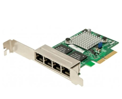 SUPERMICRO 3.9-inch Length, Low-Profile Standard Form Factor: PCI Express 2.1 (2.5GT/s or 5GT/s), 4 RJ-45 ports, Intel® I/O Acceleration Technology (I/O AT), VMDq, Next-Generation VMDq, and PC...