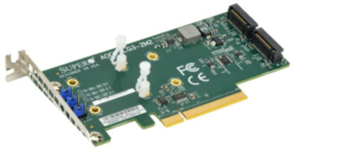 SUPERMICRO Low Profile PCIe Riser Card supports 2 M.2 Module (Retail)