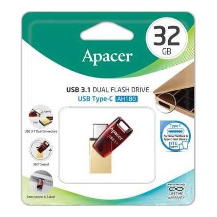 Apacer Pendrive - 32GB AH180 (USB3.2, OTG)