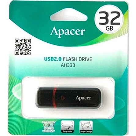 Apacer Pendrive - 32GB AH333 (USB2.0, Fekete)
