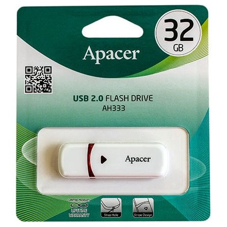 Apacer Pendrive - 32GB AH333 (USB2.0, Fehér)