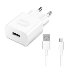   HUAWEI hálózati töltő USB aljzat (18W, gyorstöltő + C02450768A microUSB kábel) FEHÉR (Gigapack csomagolás)
