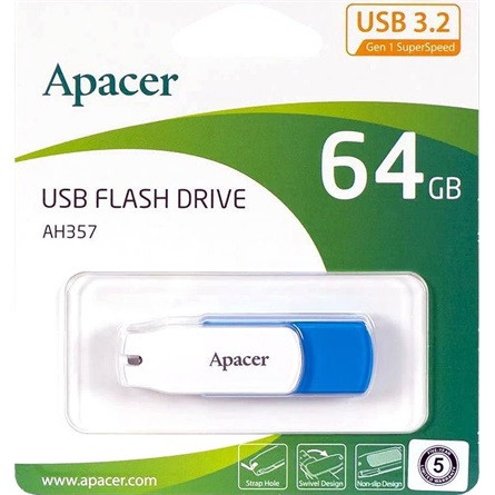 Apacer Pendrive - 64GB AH357 (USB3.2, Kék)