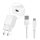 HUAWEI hálózati töltő USB aljzat 10W, gyorstöltő + PY0857 microUSB kábel, FEHÉR