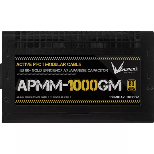 Formula Tápegység 1000W - APMM-1000GM (80 Plus Gold, ATX3.1/PCIe 5.1, Aktív PFC, 14cm, Full Moduláris)