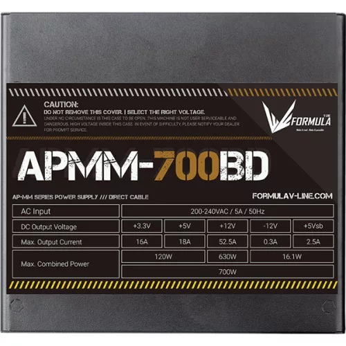 Formula Tápegység 700W - APMM-700BD (80 Plus Bronze, ATX3.1/PCIe 5.1, Aktív PFC, 12cm)
