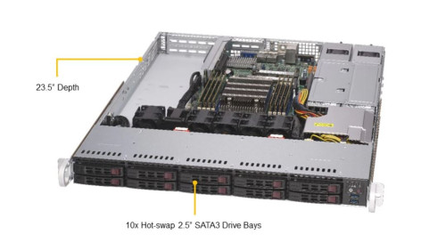 Supermicro Server 1114S-WTRT 1U 10x2.5" Hot-swap 1xAMD EPYC/8RDIMM/2x 10GBase-T/