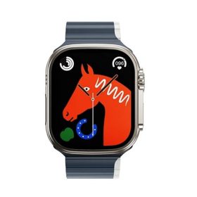   Hoco Apple Watch Series 10 42mm HOCO AS102 pótszíj egyedi méret, mágneses, SÖTÉTKÉK/FEHÉR