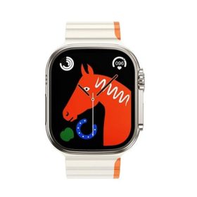   Hoco Apple Watch Series 10 46mm HOCO AS102 pótszíj egyedi méret, mágneses, FEHÉR/NARANCSSÁRGA