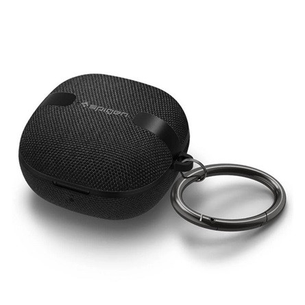 SPIGEN URBAN FIT szilikon tok karabíner, textil bevonat, FEKETE Samsung Galaxy Buds 2/Live/Pro