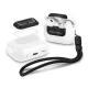 SPIGEN LOCK FIT M műanyag tok (ütésállóság, karabíner, kézpánt, karbon minta) FEKETE Apple AirPods Pro 1/2