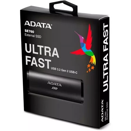 ADATA SSD Külső USB 3.2 512GB SE760, Fekete