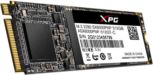 A-Data ADATA 512GB NVMe SSD PCIE Gen3x4 (ASX6000PNP-512GT-C)