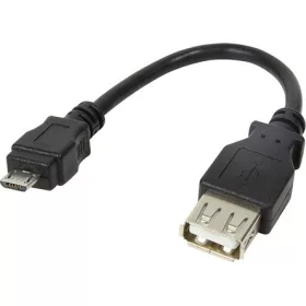   LogiLink USB-B 2.0 micro -> USB-A 2.0 M/F adapter 0.1m fekete