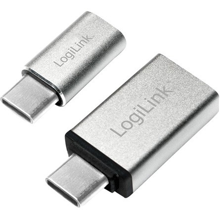 LogiLink USB-C -> USB-B 2.0 micro USB-C M/F adapter fém