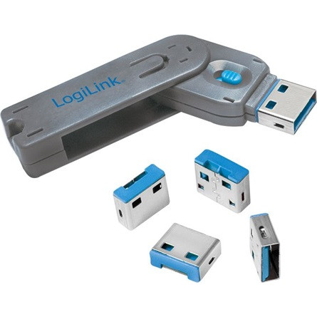 LogiLink USB 2.0 A port blokkoló 1 kulcs, 4 zár