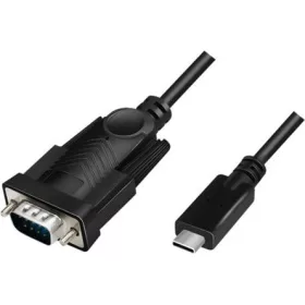   LogiLink USB-C -> Serial RS-232 DB9 M/M adatkábel 1.2m fekete