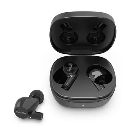 BELKIN SOUNDFORM RISE Bluetooth fülhallgató SZTEREO v5.0, IPX5 vízálló + töltőtok, FEKETE