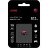 ADATA 512GB XPG UHS-1 Class10 U3 V30 A2 microSDXC memóriakártya BOX fekete-piros