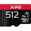 ADATA 512GB XPG UHS-1 Class10 U3 V30 A2 microSDXC memóriakártya BOX fekete-piros