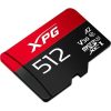 ADATA 512GB XPG UHS-1 Class10 U3 V30 A2 microSDXC memóriakártya BOX fekete-piros