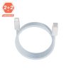 AVAX KAB AVAX CB610LB MAGNETY 100W USB C mágneses gyorstöltő kábel, fonott, világoskék - 1m