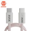 AVAX KAB AVAX CB610P MAGNETY 100W USB C mágneses gyorstöltő kábel, fonott, rózsaszín - 1m