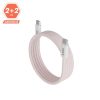 AVAX KAB AVAX CB610P MAGNETY 100W USB C mágneses gyorstöltő kábel, fonott, rózsaszín - 1m