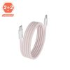AVAX KAB AVAX CB610P MAGNETY 100W USB C mágneses gyorstöltő kábel, fonott, rózsaszín - 1m