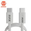 AVAX KAB AVAX CB610W MAGNETY 100W USB C mágneses gyorstöltő kábel, fonott, fehér - 1m