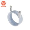AVAX KAB AVAX CB611LB MAGNETY 27W USB-C - LIGHTNING mágneses gyorstöltő kábel, fonott, világoskék - 1m
