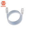 AVAX KAB AVAX CB611LB MAGNETY 27W USB-C - LIGHTNING mágneses gyorstöltő kábel, fonott, világoskék - 1m