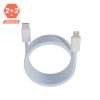AVAX KAB AVAX CB611LB MAGNETY 27W USB-C - LIGHTNING mágneses gyorstöltő kábel, fonott, világoskék - 1m