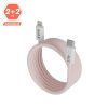 AVAX KAB AVAX CB611P MAGNETY 27W USB-C - LIGHTNING mágneses gyorstöltő kábel, fonott, rózsaszín - 1m