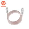 AVAX KAB AVAX CB611P MAGNETY 27W USB-C - LIGHTNING mágneses gyorstöltő kábel, fonott, rózsaszín - 1m